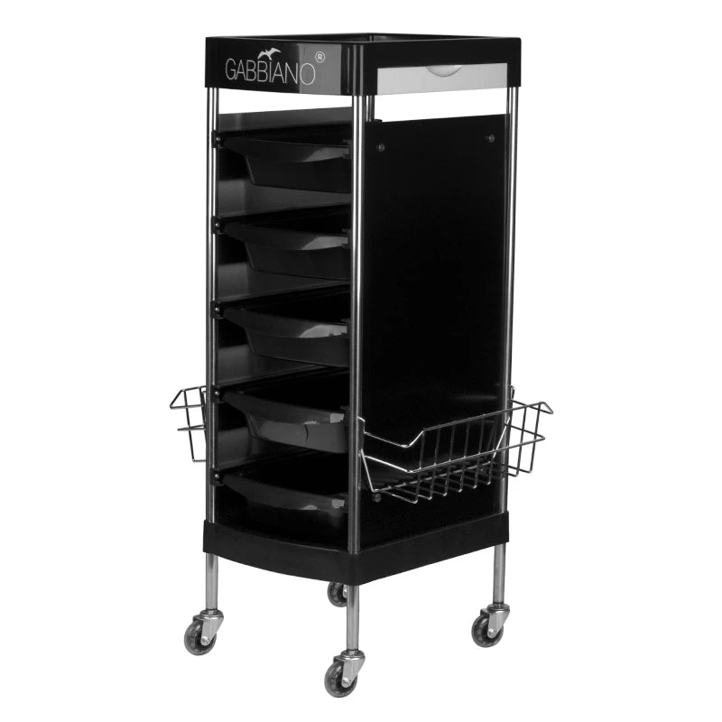 GABBIANO FX11E svart frisörassistent rullvagn