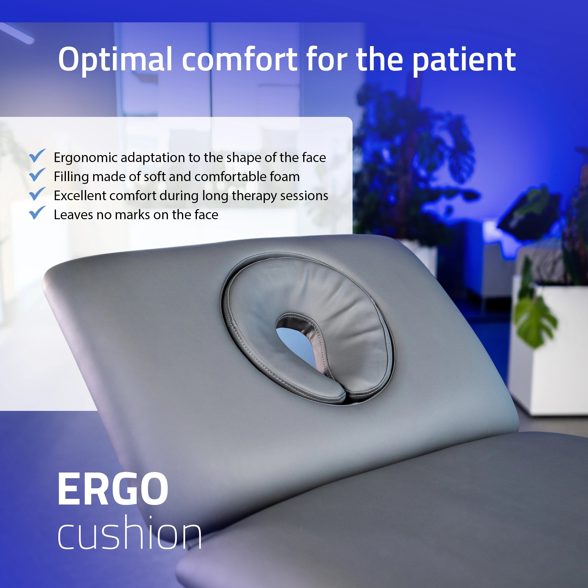 Fortis 2 ERGO treatment table, electric height adjustment, ERGO cushion