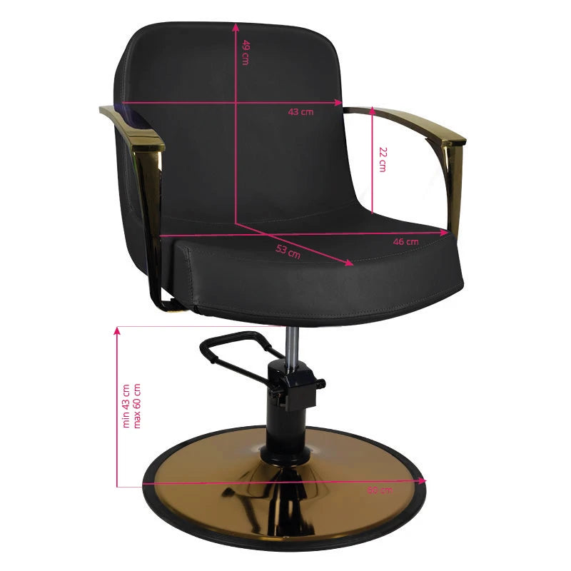Hairdressing chair Gabbiano Bologna golden black