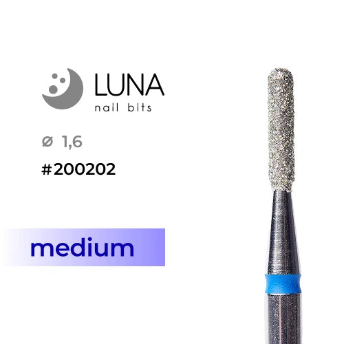 Diamond Nail Drill Bit Rounded Cylinder 1.6-8mm, Blue (Medium Grit)