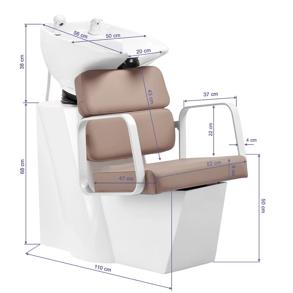 GABBIANO Porto schamponeringsstol vit beige