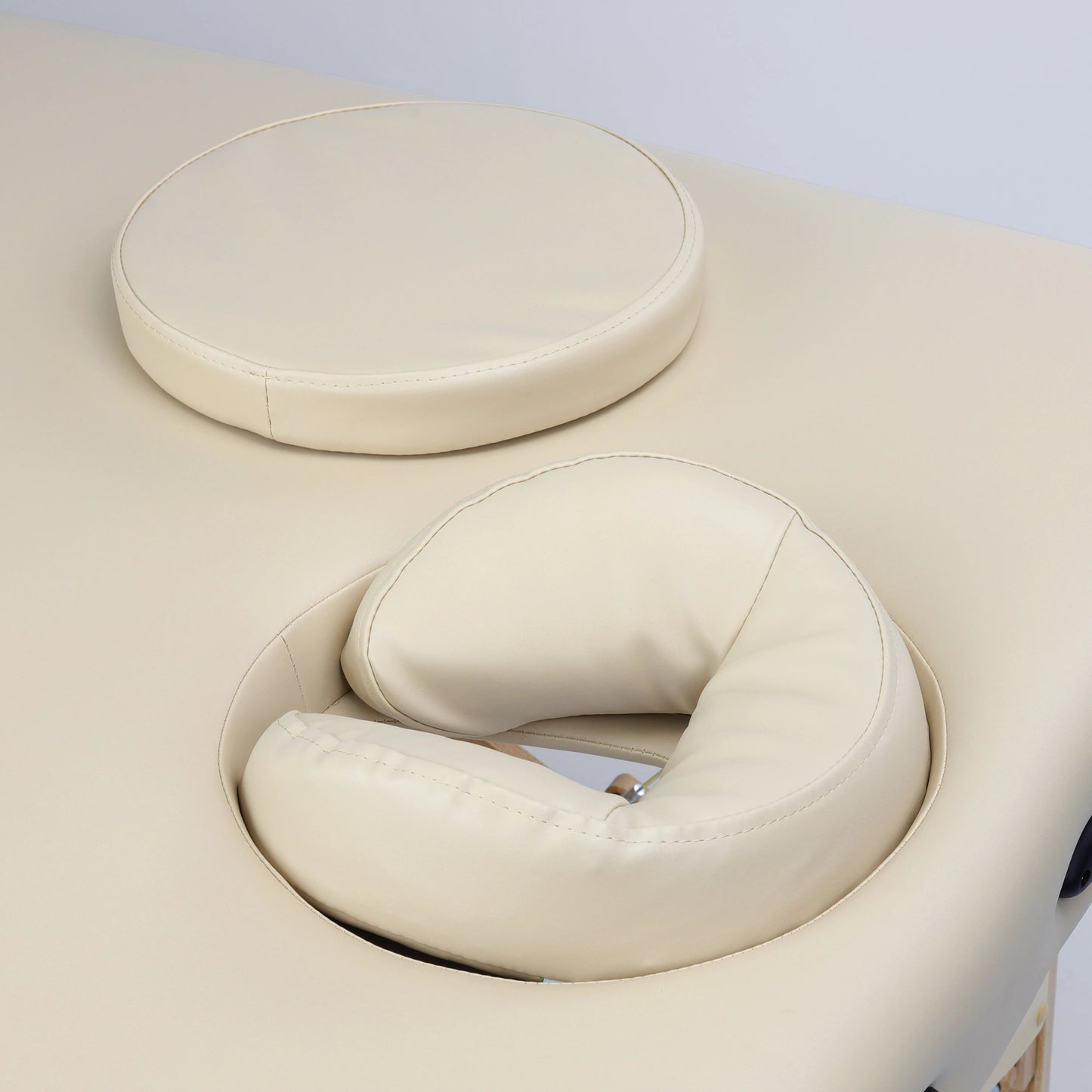 Massagebänk Integral Light Wood 102 Comfort Ansikte Hål Vinyl Flex K033 Beige