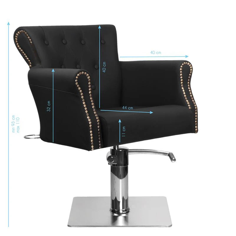 Hair System BER 8541 frisörstol svart