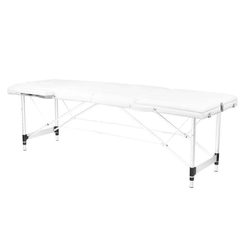 ACTIVFIZJO Bärbar massagebänk 3-delad aluminium, vit