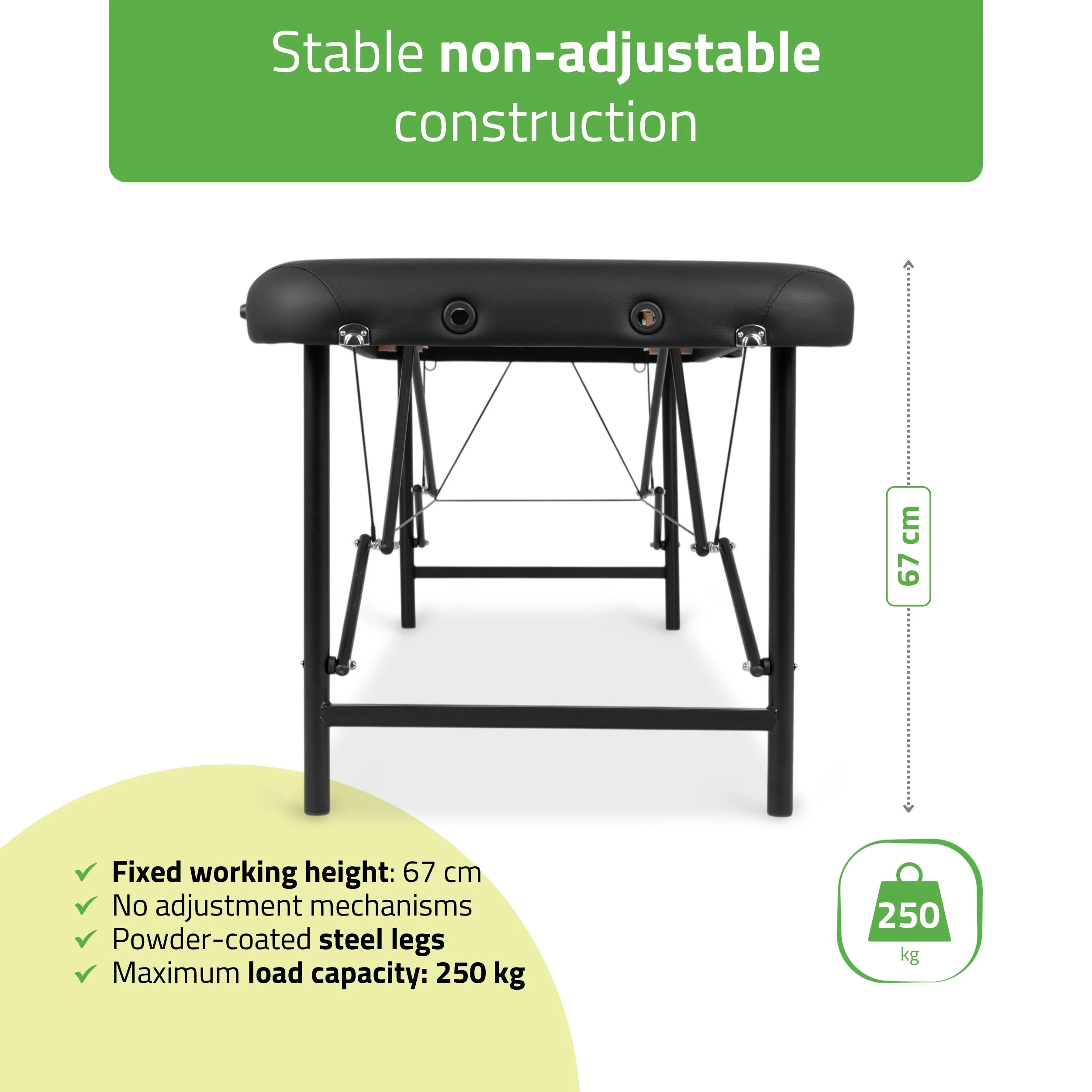 Portable massage table Rico 70 cm Comfy Base k515 black