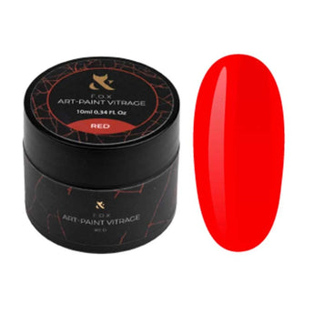 F.O.X Gel Paint Vitrage, Röd, 10 ml