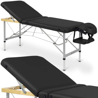 Bärbar massagebänk Aero Plus Alu 60 Vinyl Flex K015 Svart