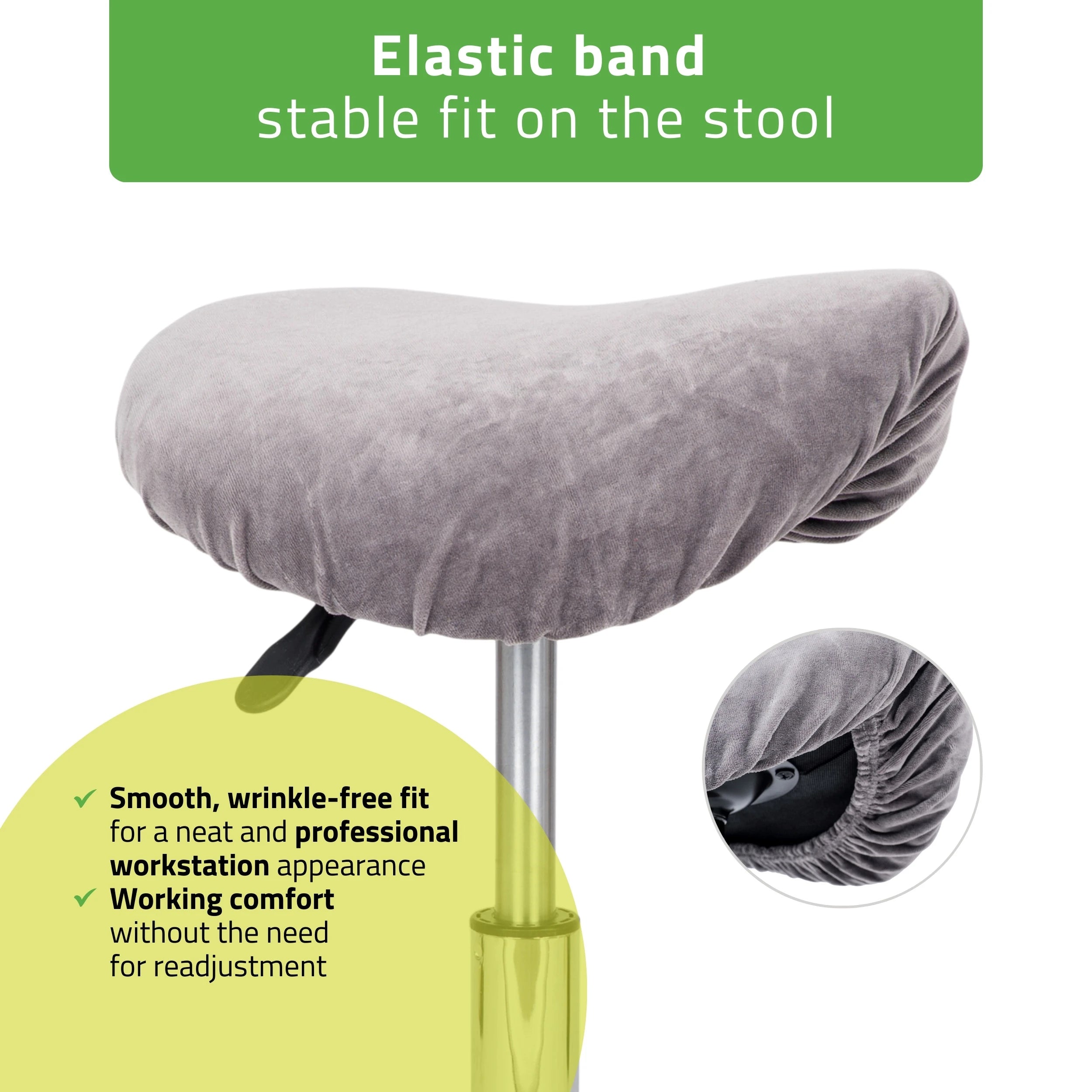 Sammetskudde med elastisk band för stol, diameter 60 cm grafit