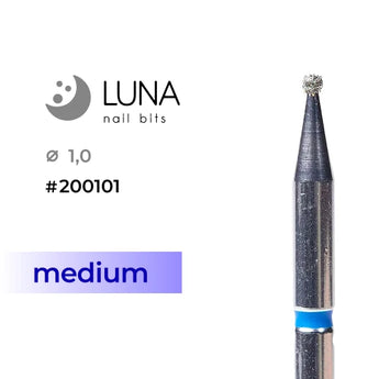 Luna Bits Diamantborr Ball 1,0 mm, Medium Grit, Blå