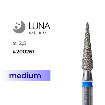 Luna Bits Diamantborr Kon - 2,5/10 mm, Blå (Medium Grit)