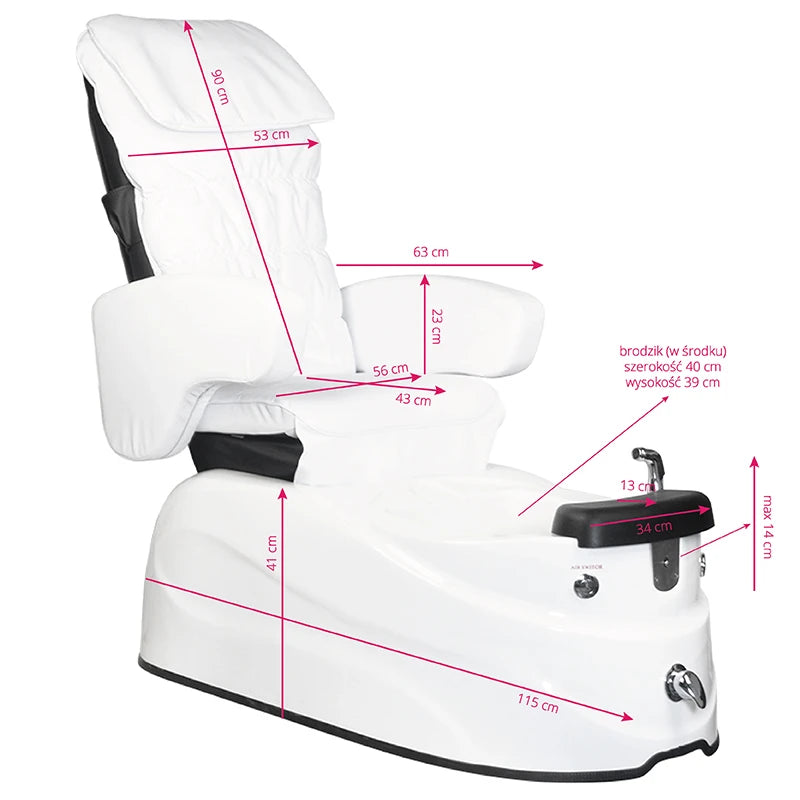 SPA Pedicure Chair AS-122, white with massage function