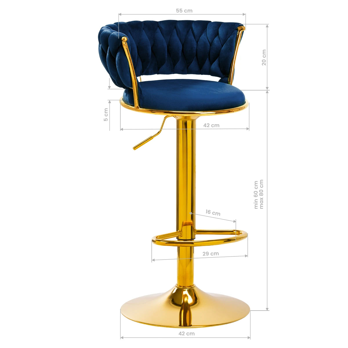 4Rico Bar Hocker QS-B313a navy velvet