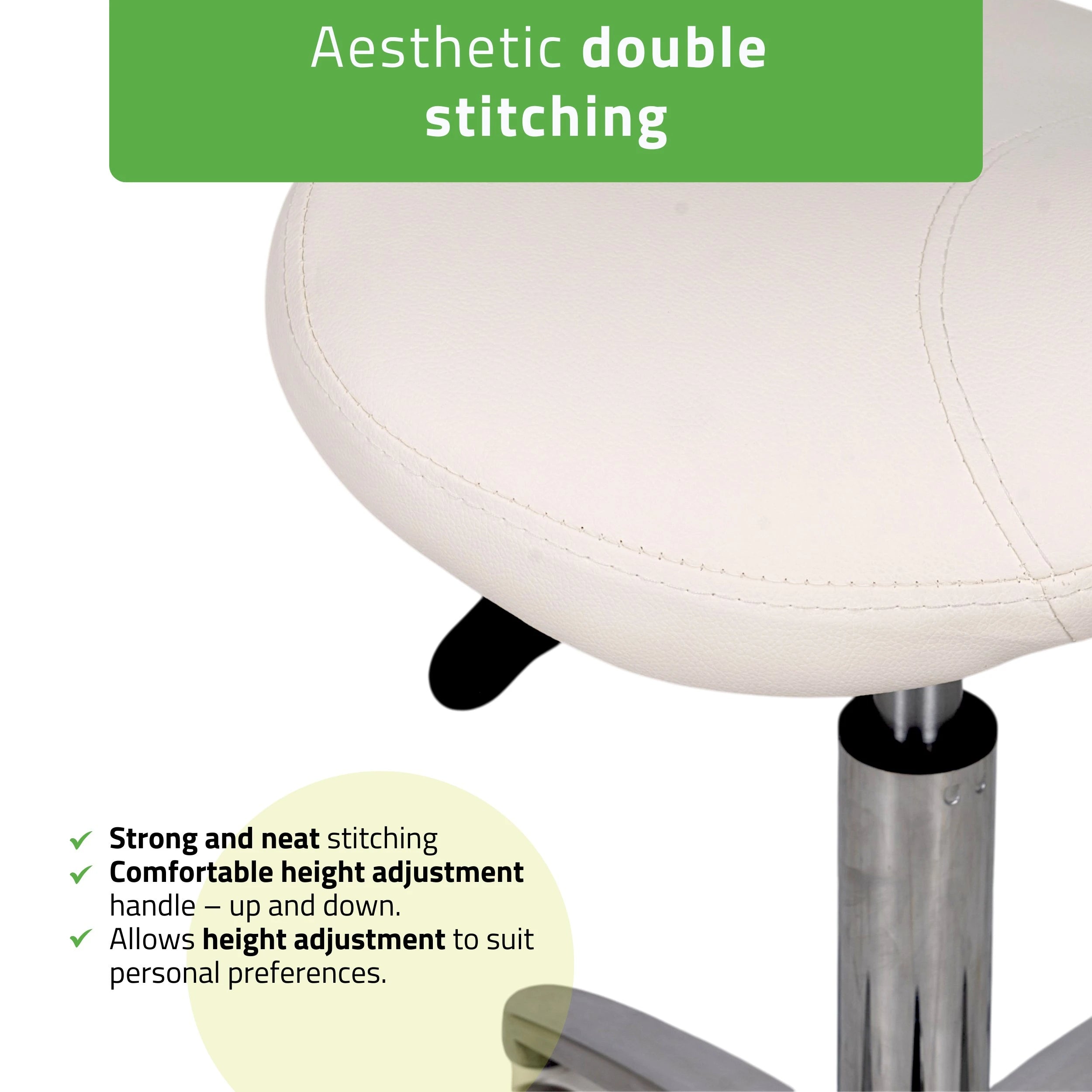 Saddle stool Lila, PVC k501 vit