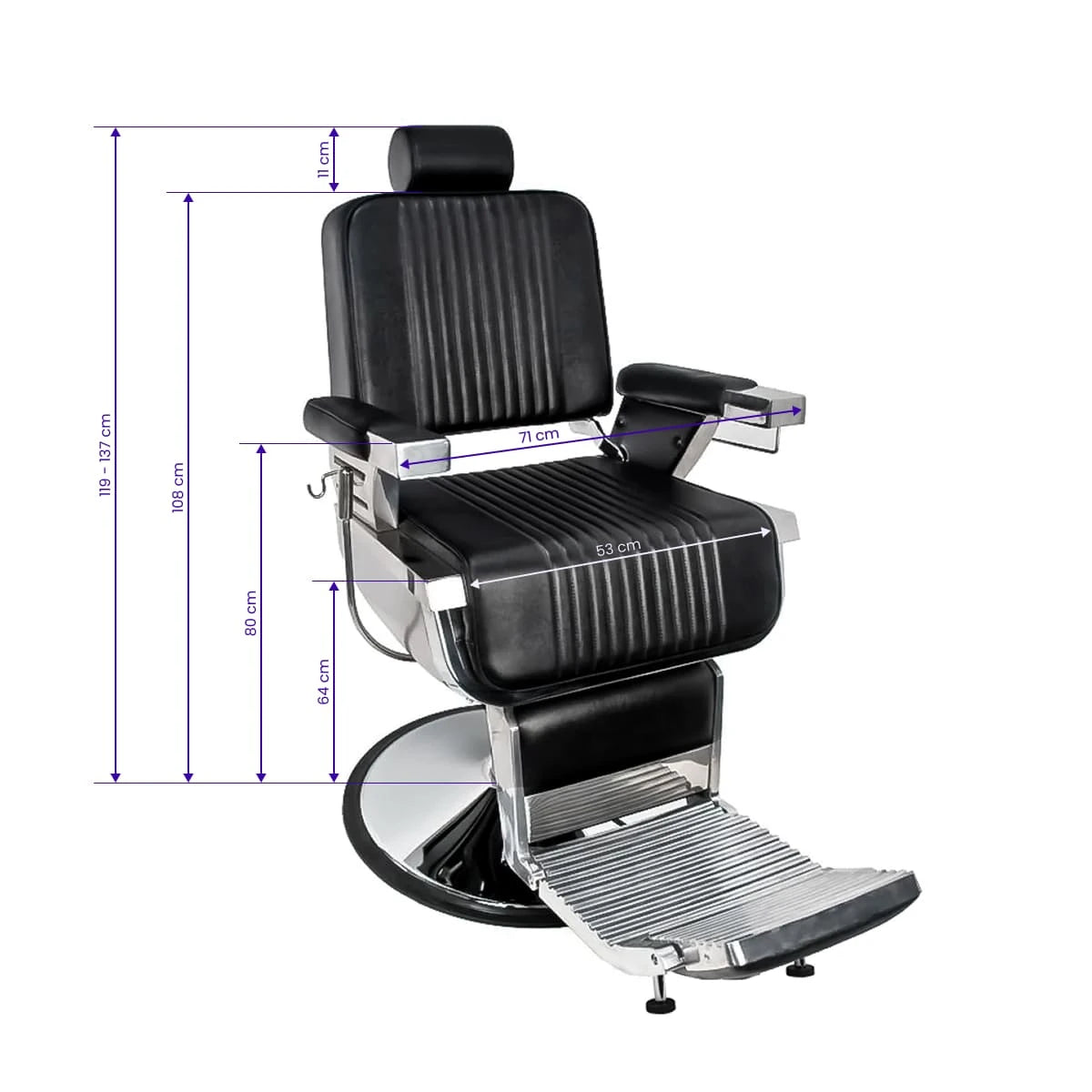 GABBIANO Royal barberarstol, svart