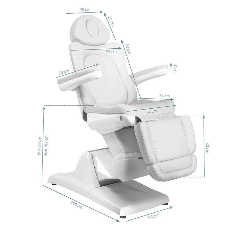 Beauty bed-couche AZZURRO 870, 3 motors, white