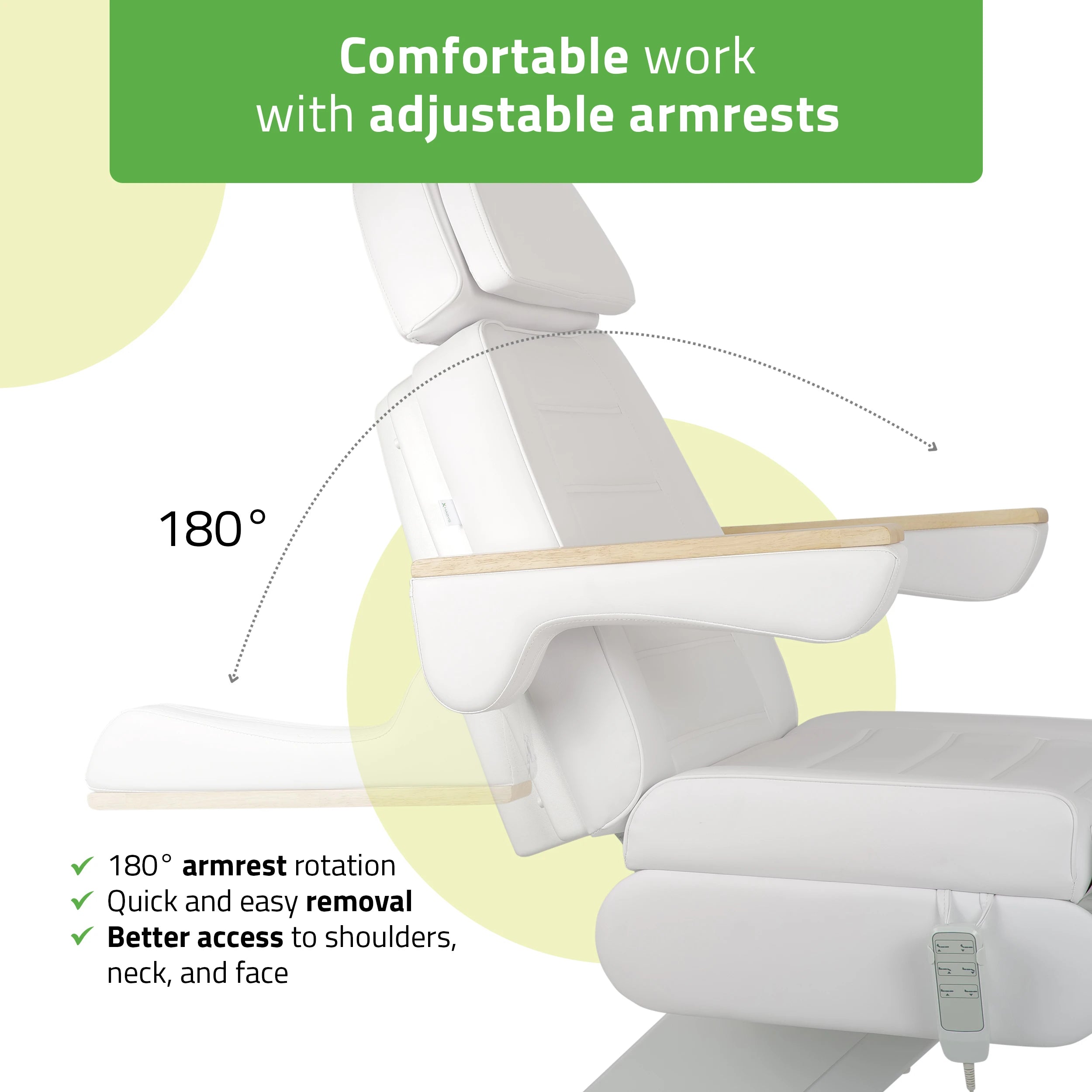 Leo PRO 4 Comfy Base k501 elektrisk behandlingsstol, vit