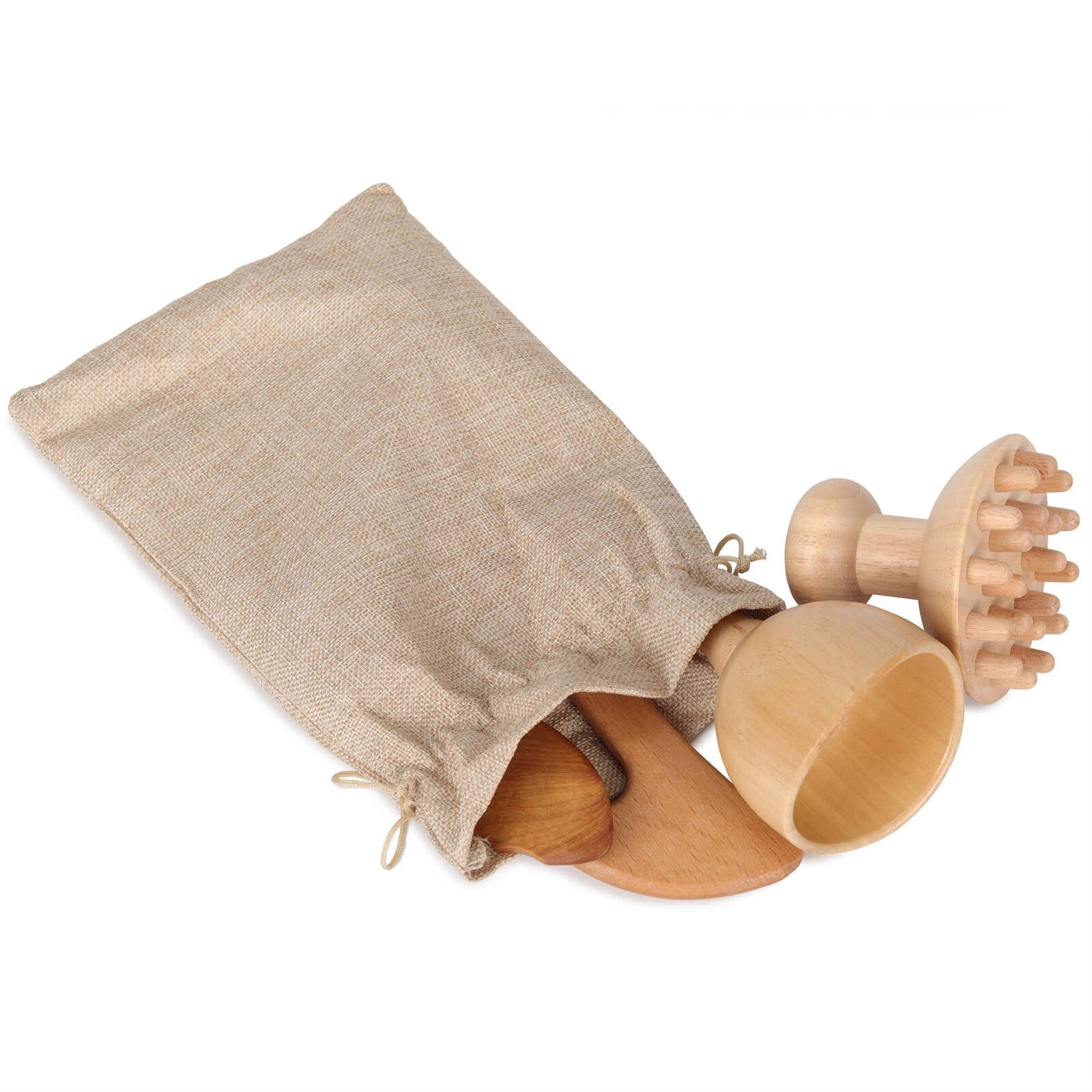 Set med trämassageverktyg, 4 delar