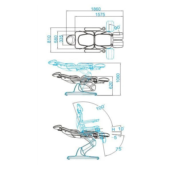 Pedicure Chair AZZURRO 870s PEDI, 3 motors, cappuccino