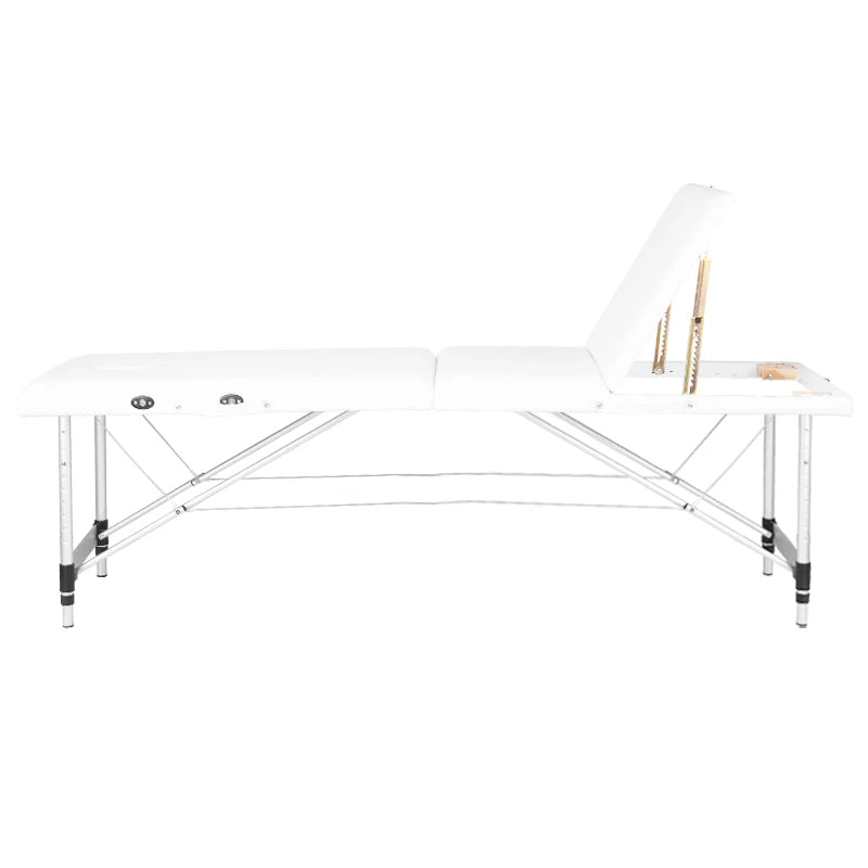 ACTIVFIZJO Bärbar massagebänk 3-delad aluminium, vit