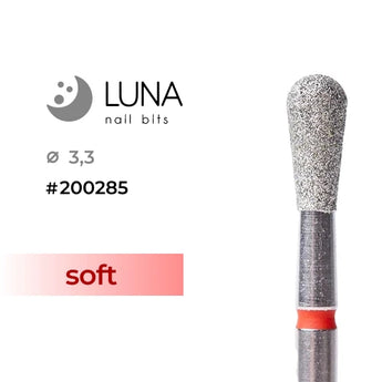Luna Bits Diamantborr Inverterad Kon Rundad 3,3 mm/7 mm Röd Fine