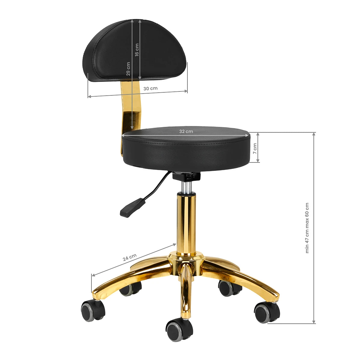 Behandlingsstol AM-304G guld-svart