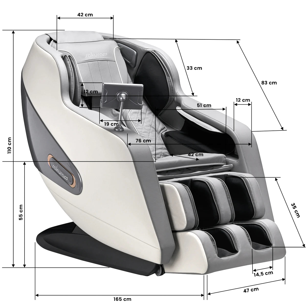 Sakura Massage Chair Comfort Plus 806 Gray