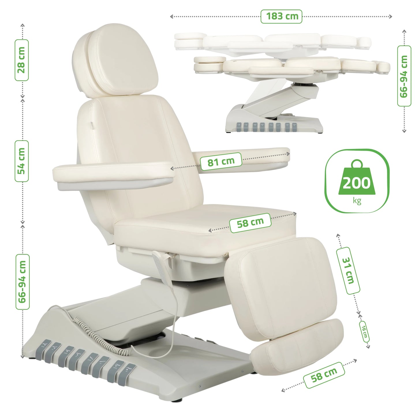 Electric beauty chair Luxoria PRO 5 k701 snow white