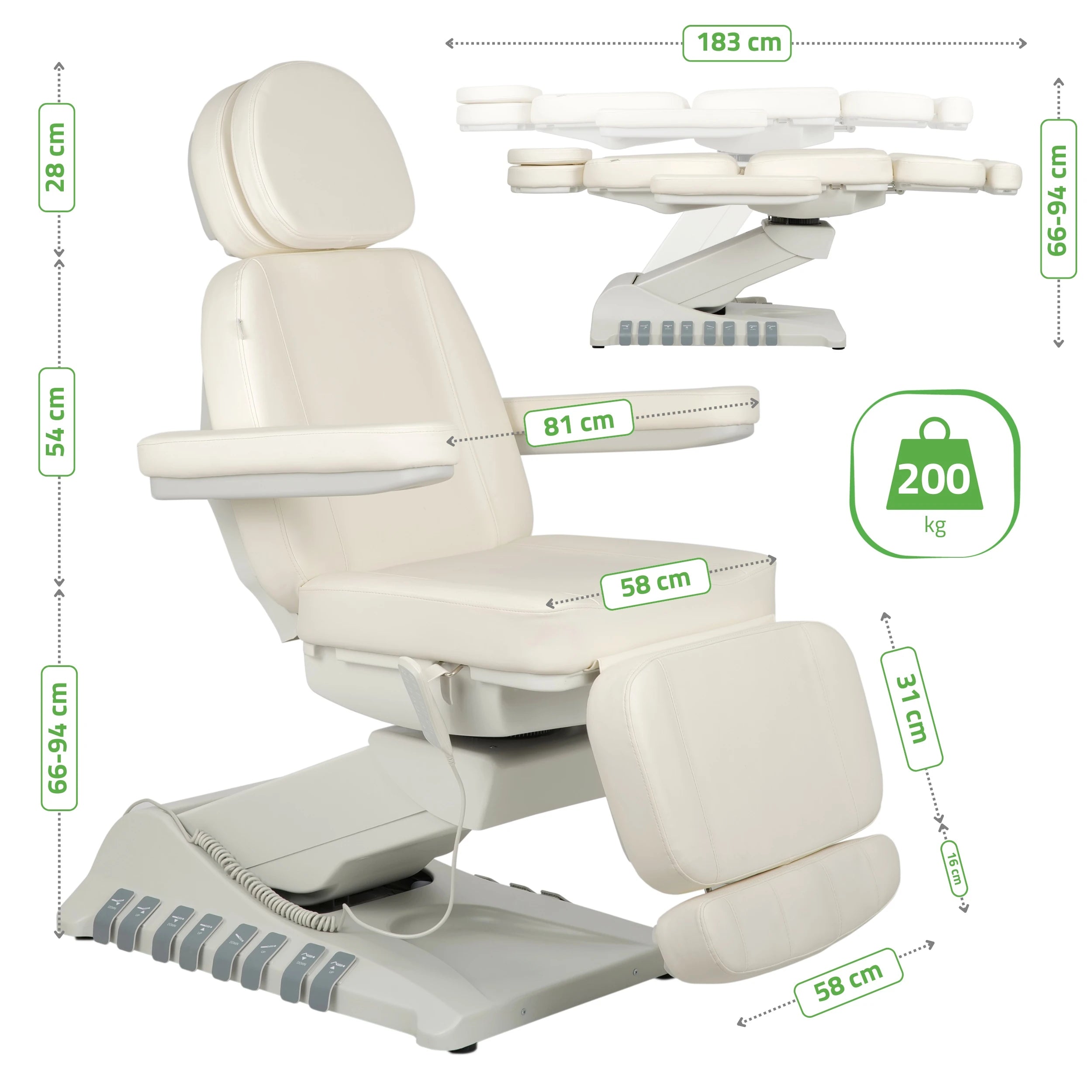 Electric beauty chair Luxoria PRO 5 k701 snow white