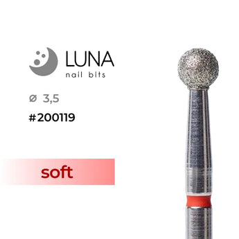 Luna Bits Diamantborr Ball 3,5 mm, Röd, Fin