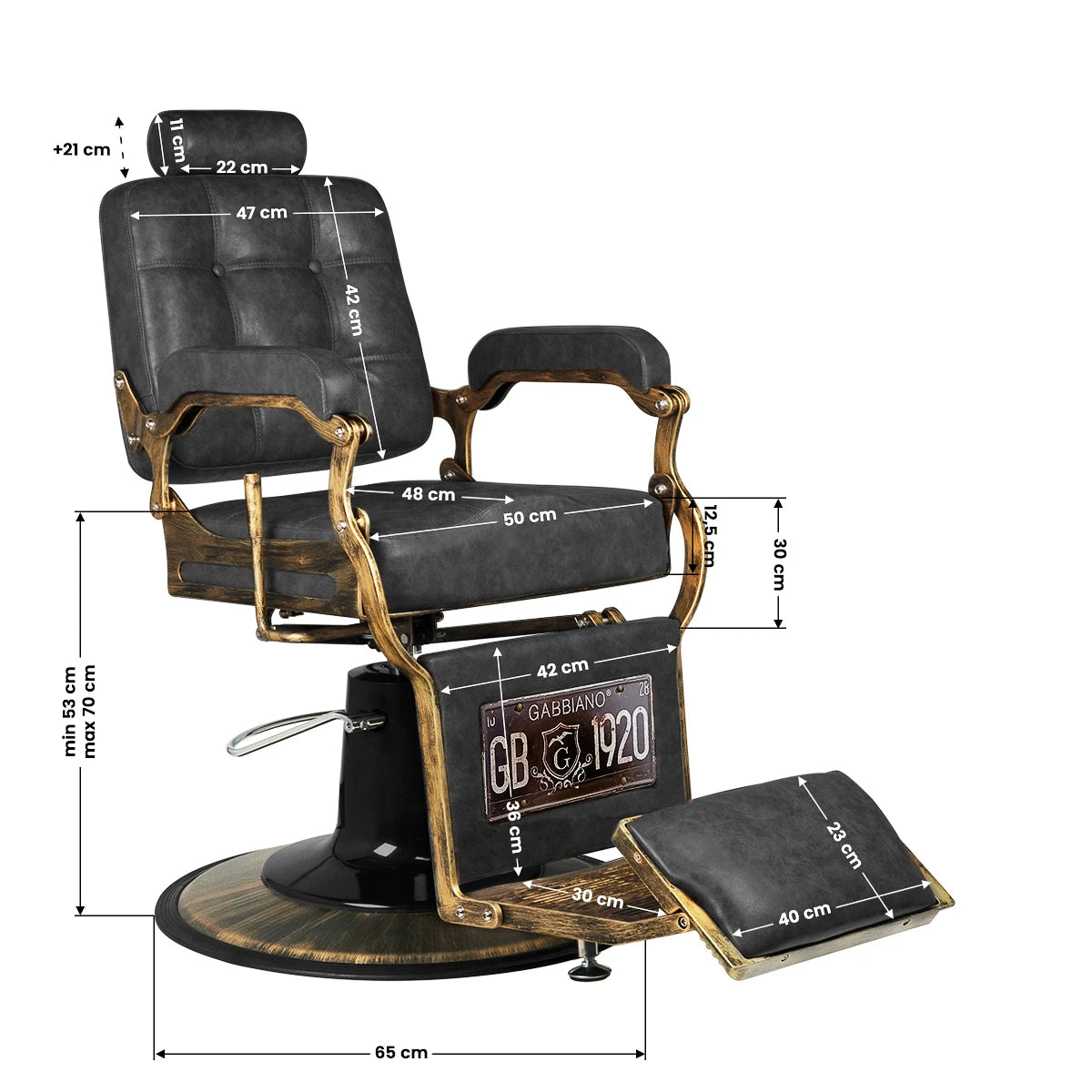 Barber Chair Gabbiano Boss HD Old Leather black