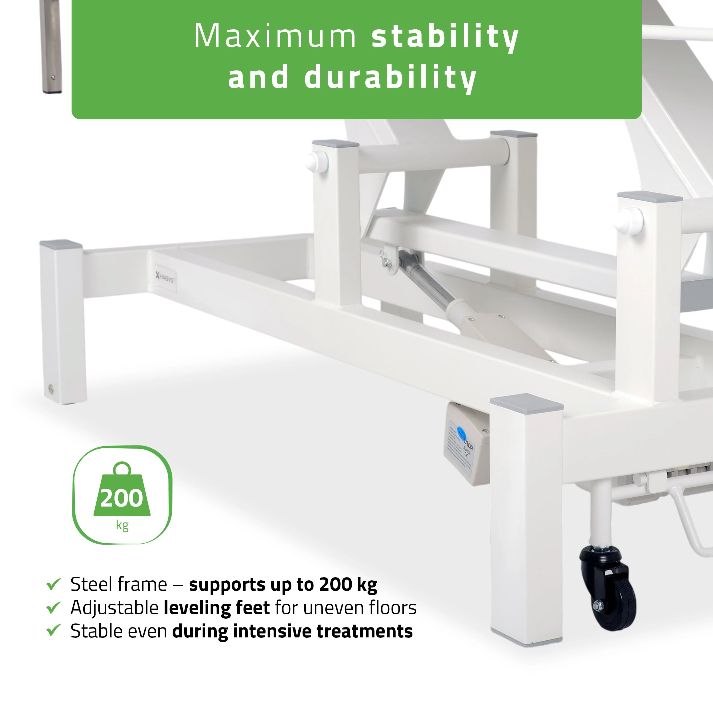 Fortis 4 ERGO treatment table, electric height adjustment with hand remote control, ERGO cushion, k729 light gray