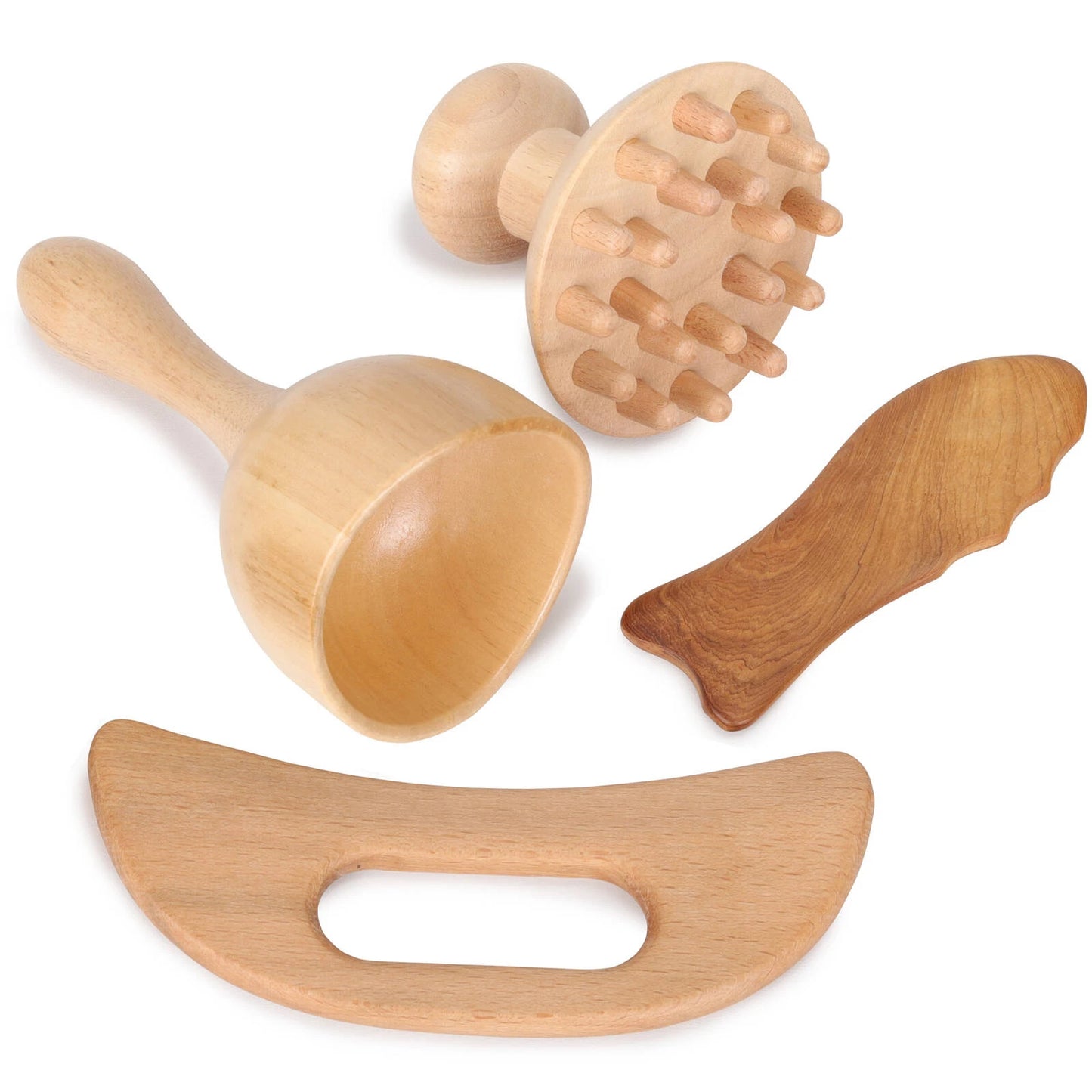 Set med trämassageverktyg, 4 delar