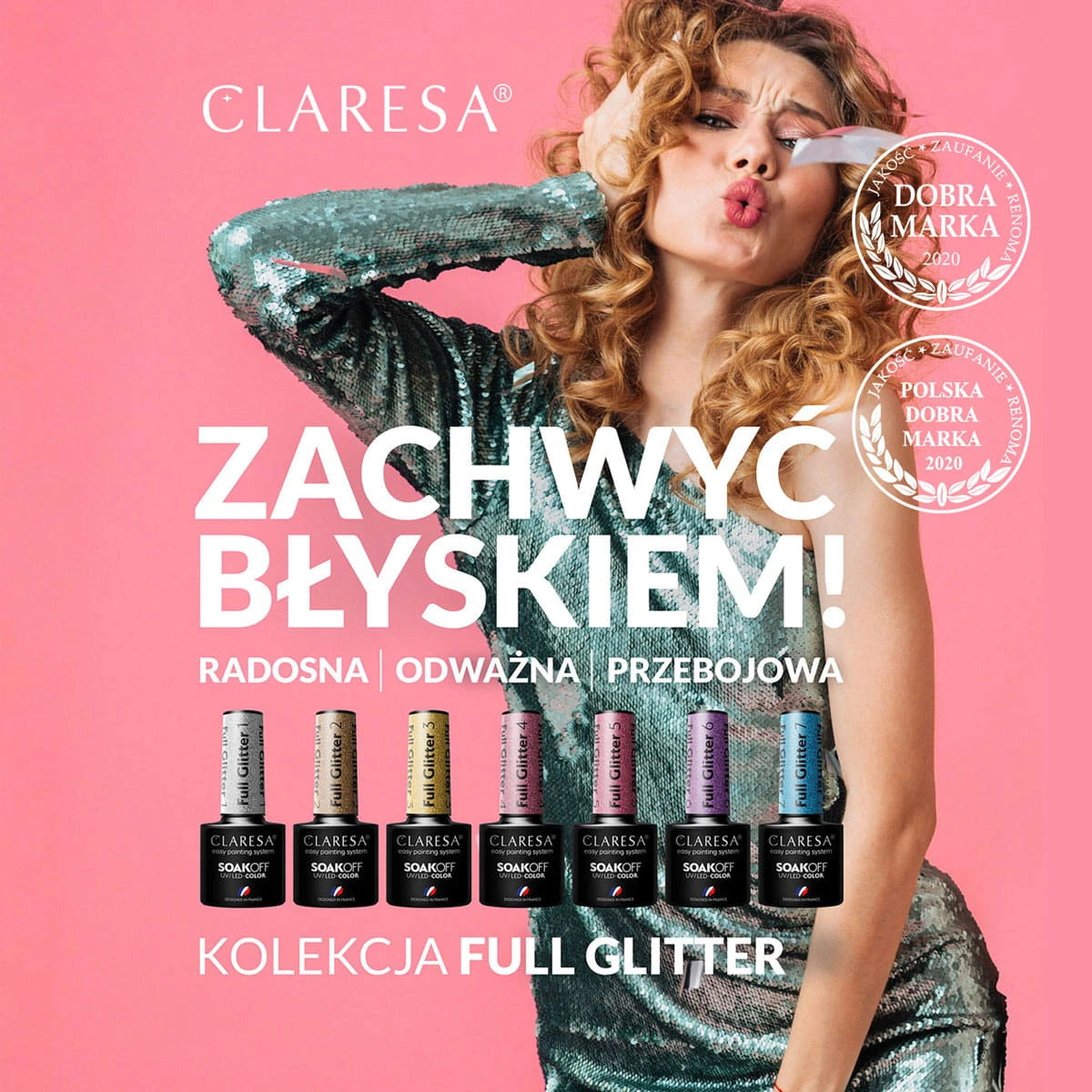 CLARESA Gel Polish Full Glitter, 7,5 ml