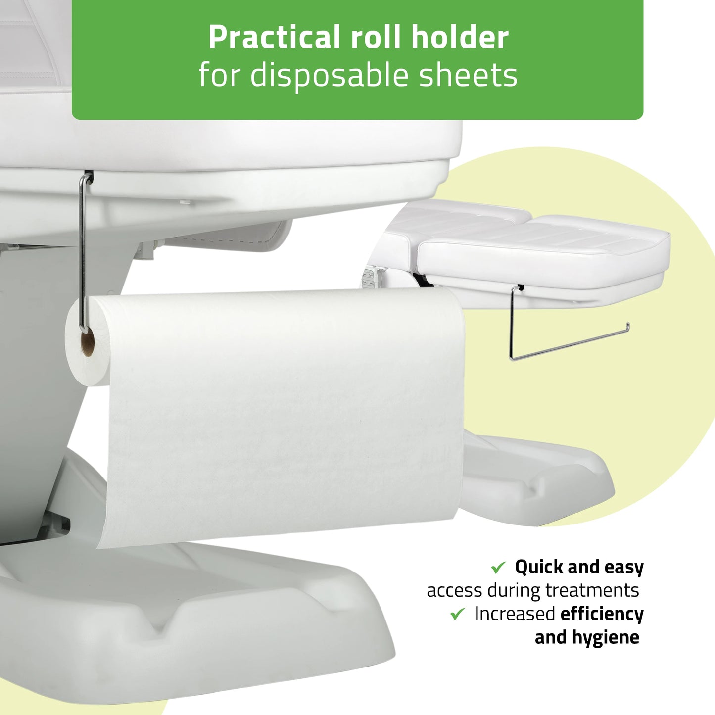 Leo PRO 4 Comfy Base k501 elektrisk behandlingsstol, vit