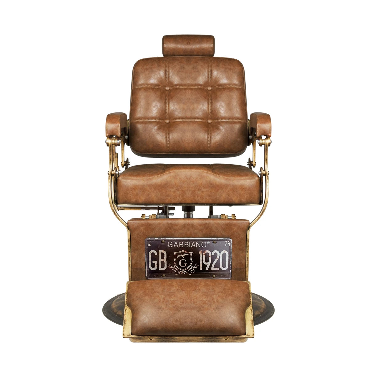 GABBIANO Boss barberarstol Old Leather ljusbrunt