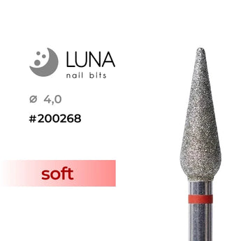 Luna Bits Diamantborr Kon - 4,0/12, Röd Fine Grit