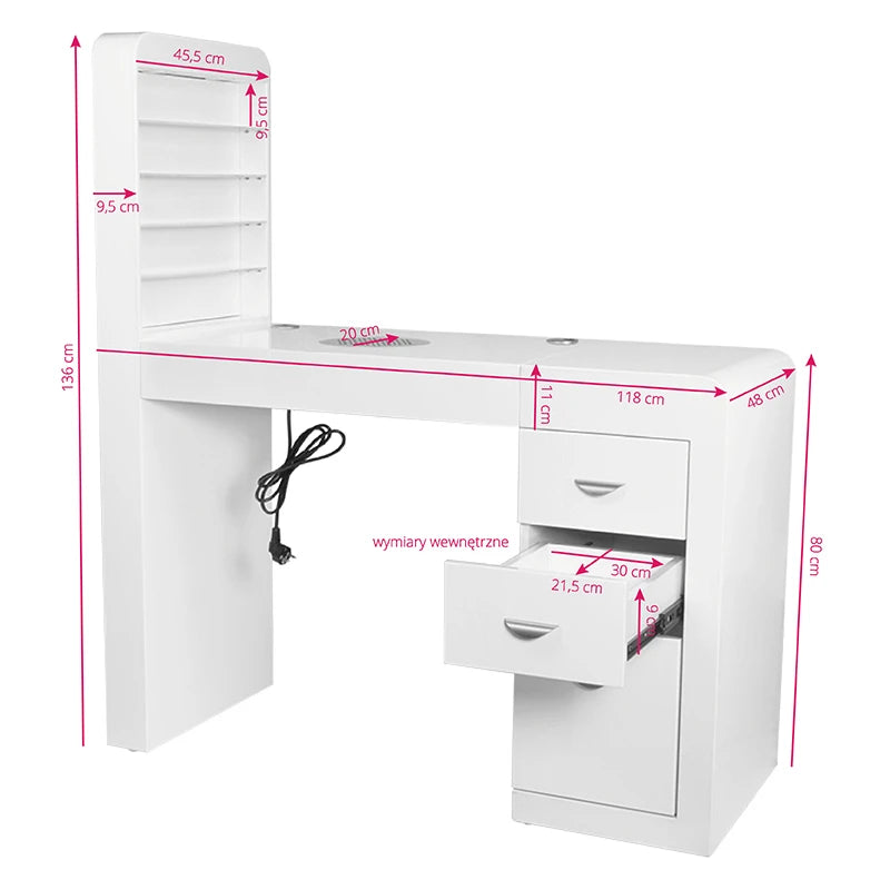 Behandlingsbord 310 vit höger