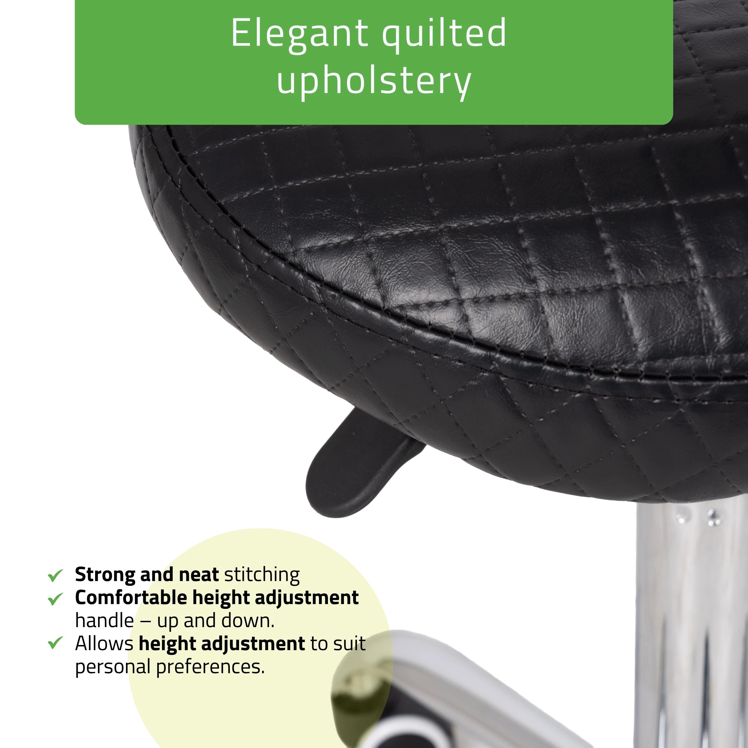 Saddle stool LOFI, Comfy Base k515 quilted black