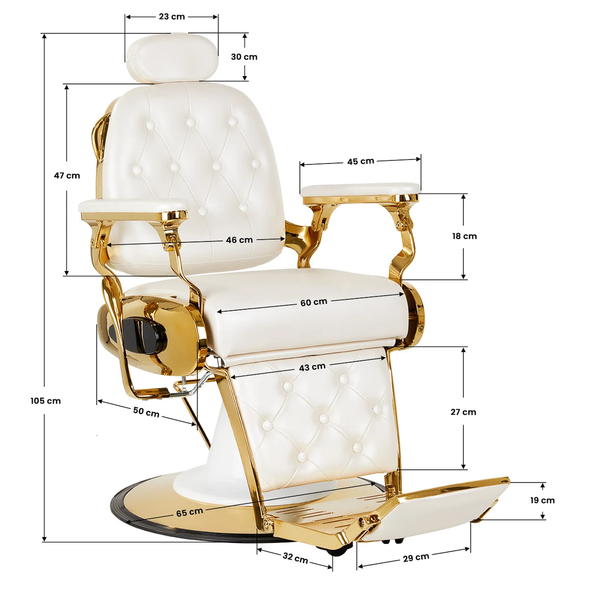 GABBIANO Barberarstol Francesco Gold vit