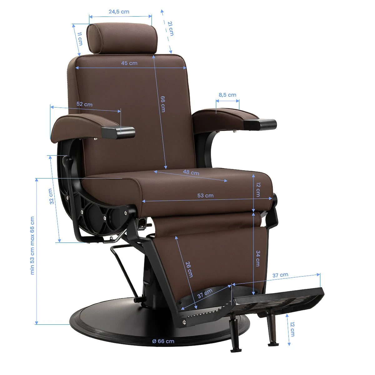 Gabbiano Continental frisörstol brun