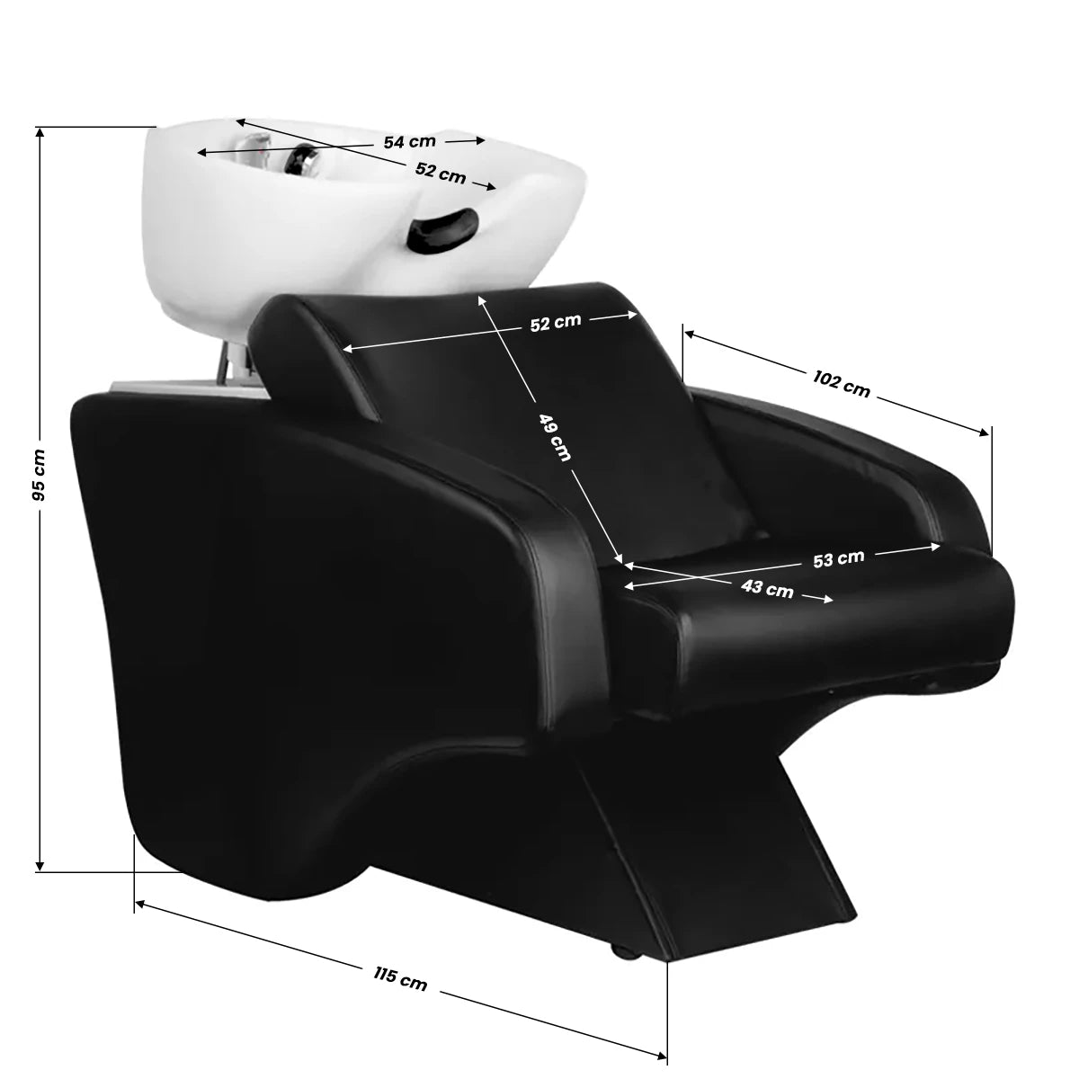 Hairdressing backwash Hair system c38 black