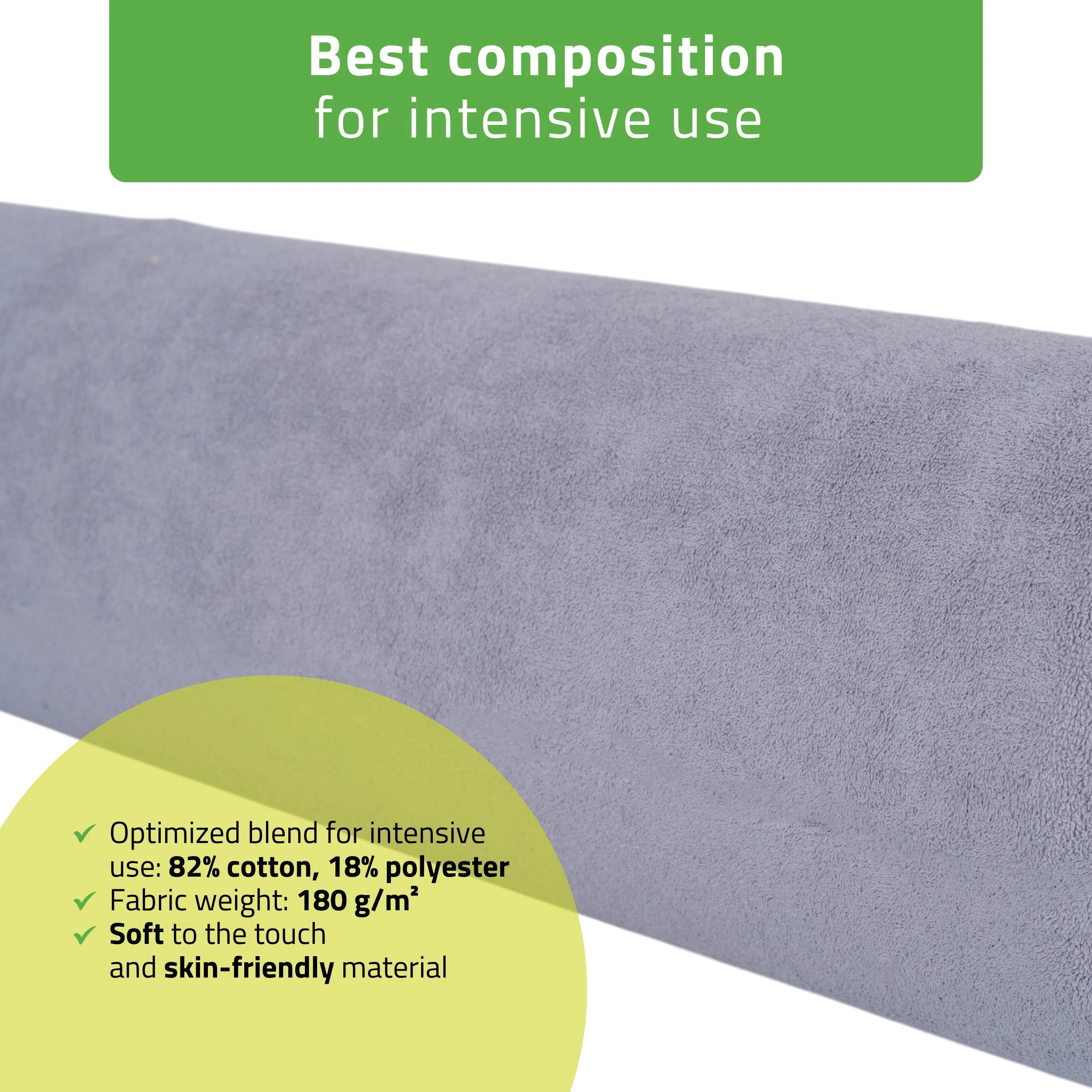 Frottékudde med elastisk band för kudde, 15 × 60 cm grå