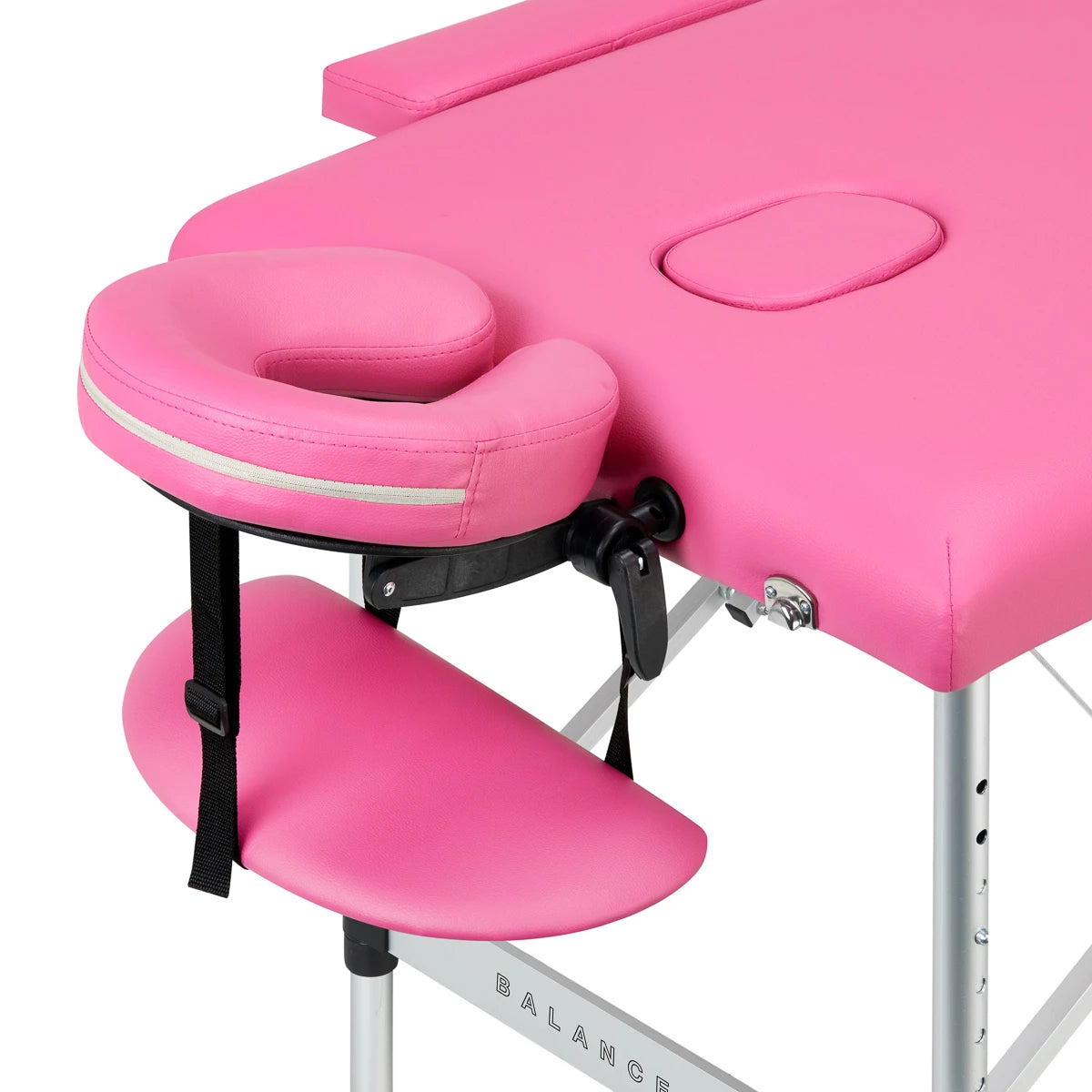 BALANCE aluminiumhopfällbar massagebänk 2-delad rosa