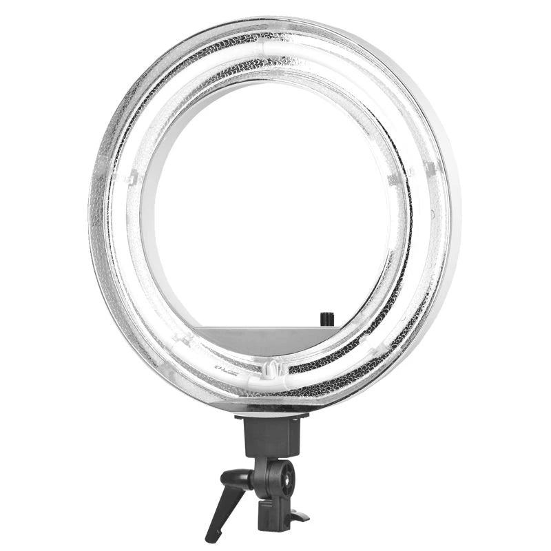 Ringlampa, 18" 55W, fluorescerande, vit + stativ
