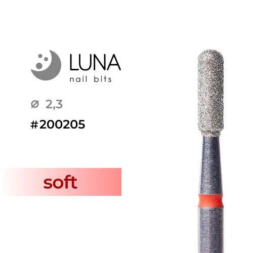 Luna Bits Diamantborr Round Top Cylinder 2,3-7 mm, Röd Fine Grit
