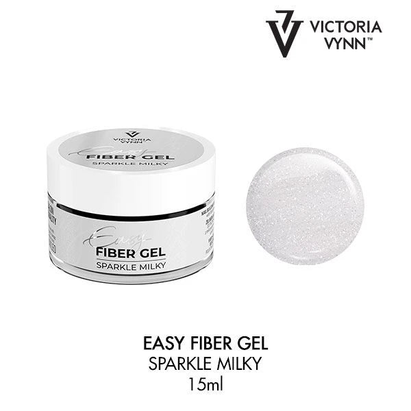 Victoria Vynn Easy Fiber Gel med glasfiber, Sparkle Milky 15ml