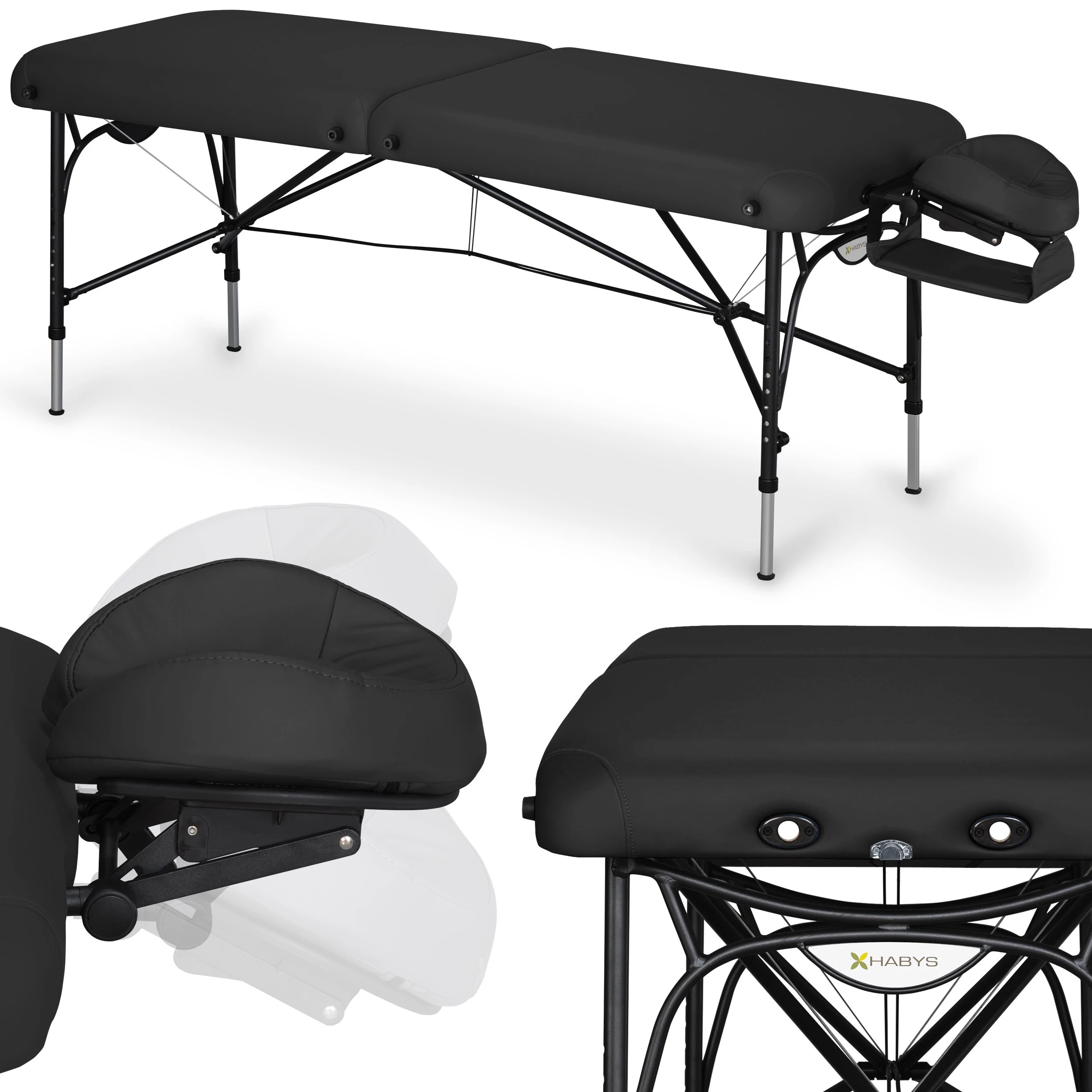 Bärbar massagebänk Smart Alu 70 Vinyl Flex K015 Svart