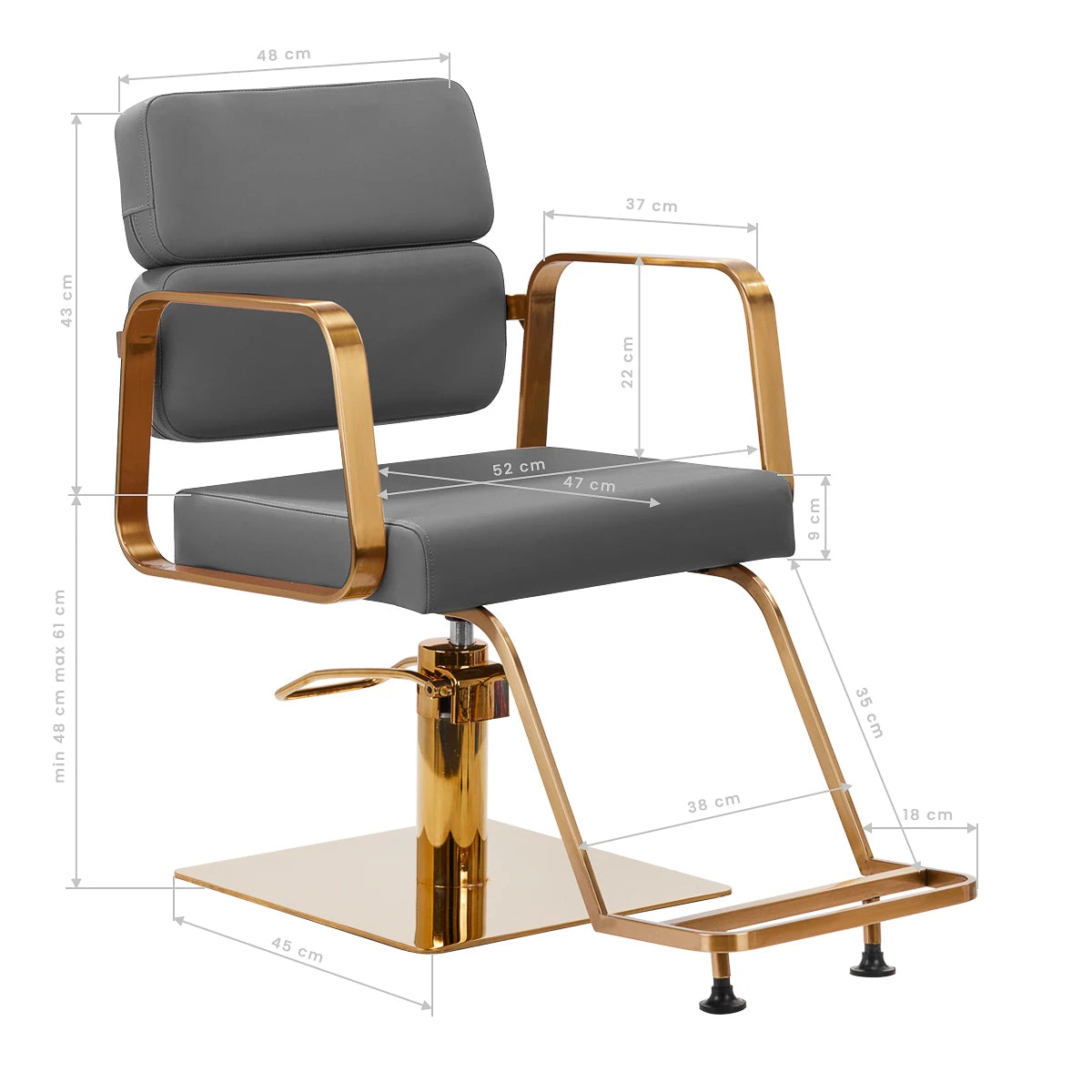 Hairdressing chair Gabbiano Porto golden-gray