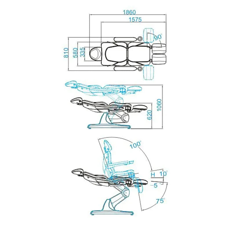 Pedicure Chair AZZURRO 870s PEDI, 3 motors, white