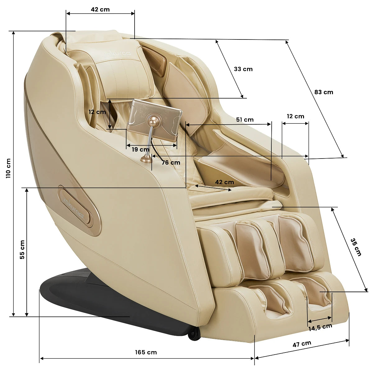SAKURA Comfort Plus 806 behandlingsstol, beige
